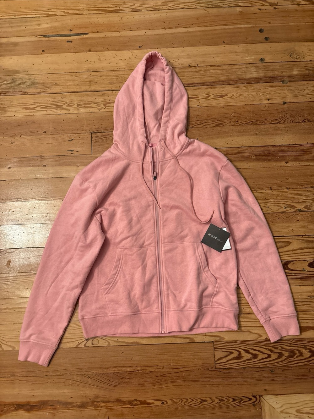 Beyond Yoga Light Pink Full Zip Cropped Hoodie Women’s Medium